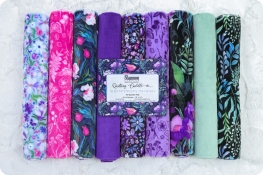 Quilting Cuddle&reg; Fat Quarter Pack Whispering Blooms Purple