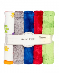 FIVE 10" x 60" Luxe Cuddle® Strips Rainbow Paws