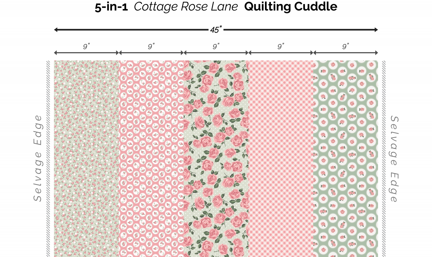 Cottage Rose Lane 5-In-1 Quilting Cuddle® Seashell