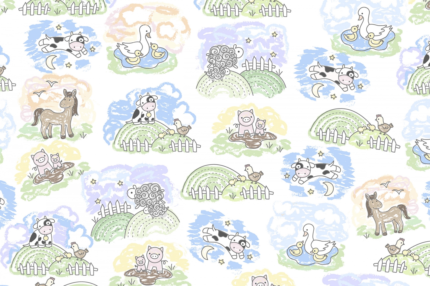Lil Pastures Goodnight Farm Quilting Cuddle® Pastel
