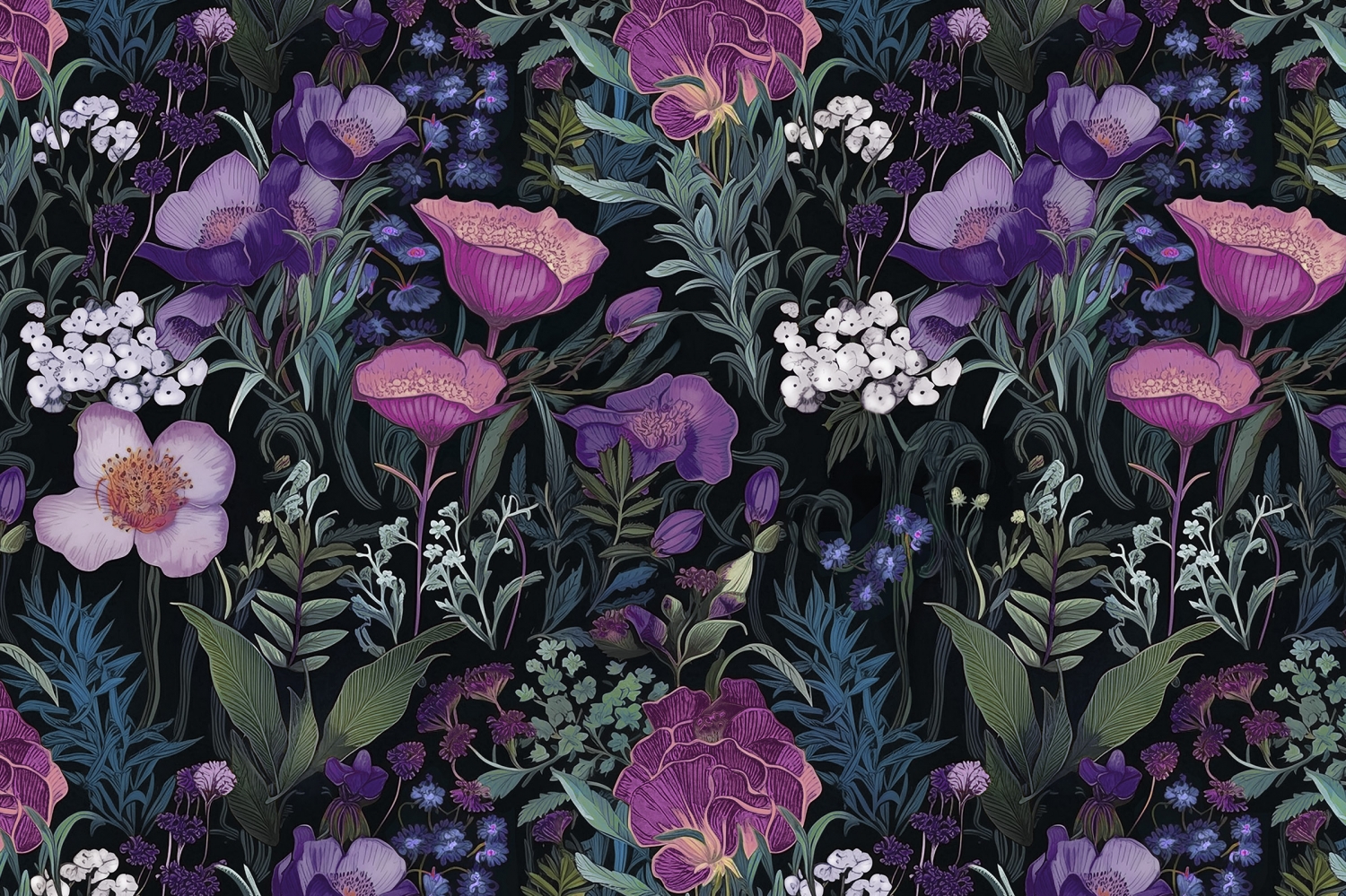 Whispering Blooms Secret Garden Quilting Cuddle&reg; Purple