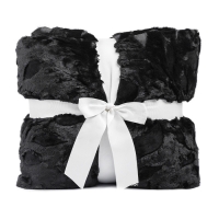 60" x 72" Luxe Cuddle&reg; Blanket Poppy Black