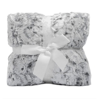 Signature 60" x 72" Luxe Cuddle&reg; Blanket Snowy Owl Black