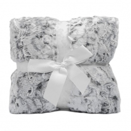 Signature 60" x 72" Luxe Cuddle&reg; Blanket Snowy Owl Black