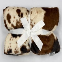 60" x 72" Luxe Cuddle&reg; Blanket Wild Pony Ivory/Brown