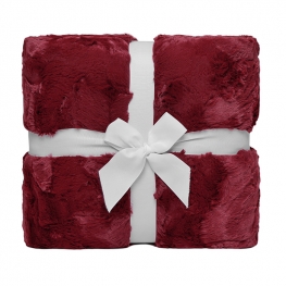 60" x 90" Luxe Cuddle&reg; Blanket Hide Crimson