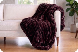 Signature 60" x 72" Luxe Cuddle&reg; Blanket Milan Enzo Cherry Cola
