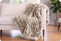 Signature 60" x 72" Luxe Cuddle&reg; Blanket Milan Enzo Vanilla Creme