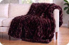 Deluxe 60" x 90" Luxe Cuddle&reg; Blanket Milan Enzo Cherry Cola