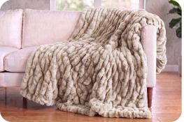 Deluxe 60" x 90" Luxe Cuddle&reg; Blanket Milan Enzo Vanilla Creme