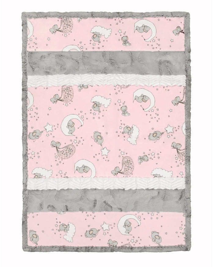 approx  28” by 41” Pattern Binding Appliqué MINKY QUILT KIT- Lullaby Cuddle® Kit Demo Day from Shannon Fabrics- Includes Top Backing