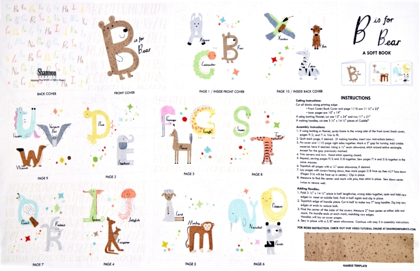 B is for Bear Digital Cuddle® Panel Multi