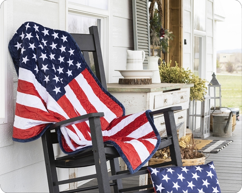 Flag USA Digital Cuddle® Panel Navy