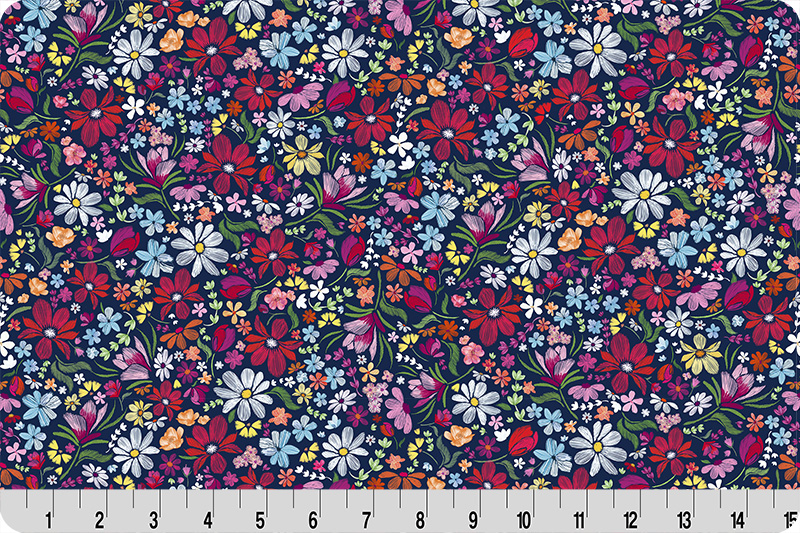 Whispering Blooms Mystical Quilting Cuddle® Navy