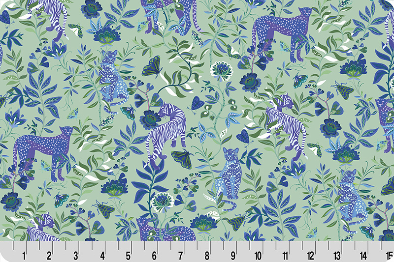 Wanderlust Big Cats Quilting Cuddle® Blue