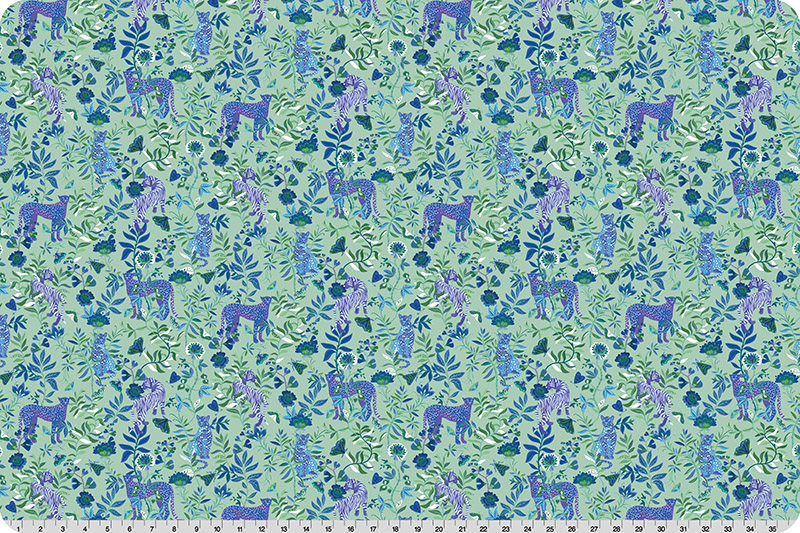 Wanderlust Big Cats Quilting Cuddle® Blue