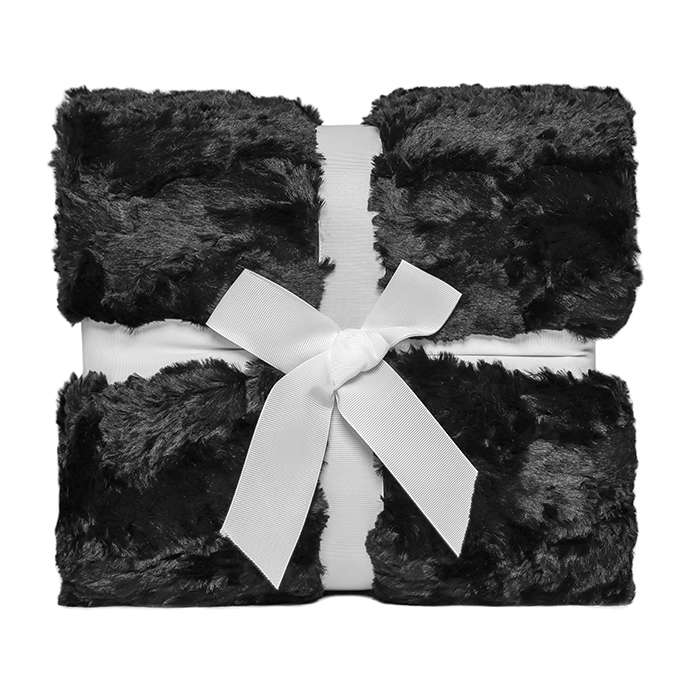 60" x 72" Luxe Cuddle&reg; Blanket Glacier Black