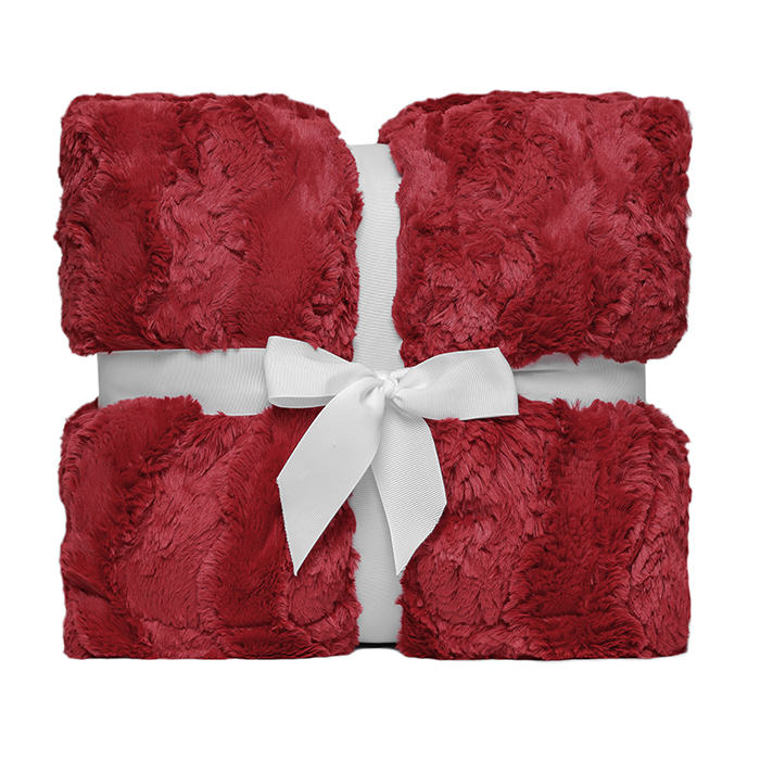 60" x 72" Luxe Cuddle&reg; Blanket Glacier Cardinal