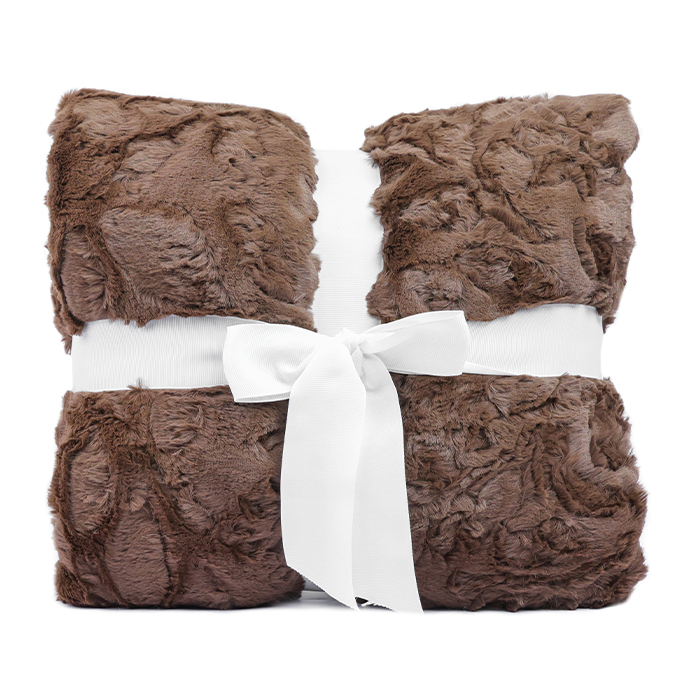 60" x 72" Luxe Cuddle&reg; Blanket Poppy Coffee
