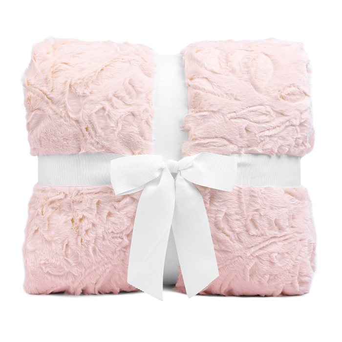 60\" x 72\" Luxe Cuddle&reg; Blanket Poppy Ice Pink