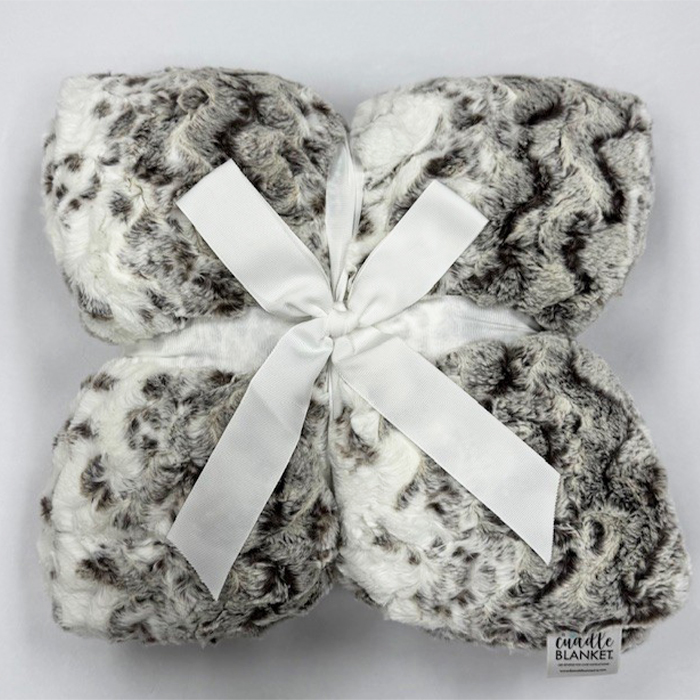60\" x 72\" Luxe Cuddle&reg; Blanket Snowy Owl Pewter