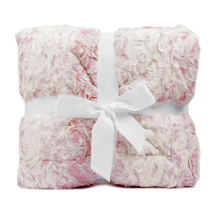 60" x 72" Luxe Cuddle&reg; Blanket Snowy Owl Rosewater