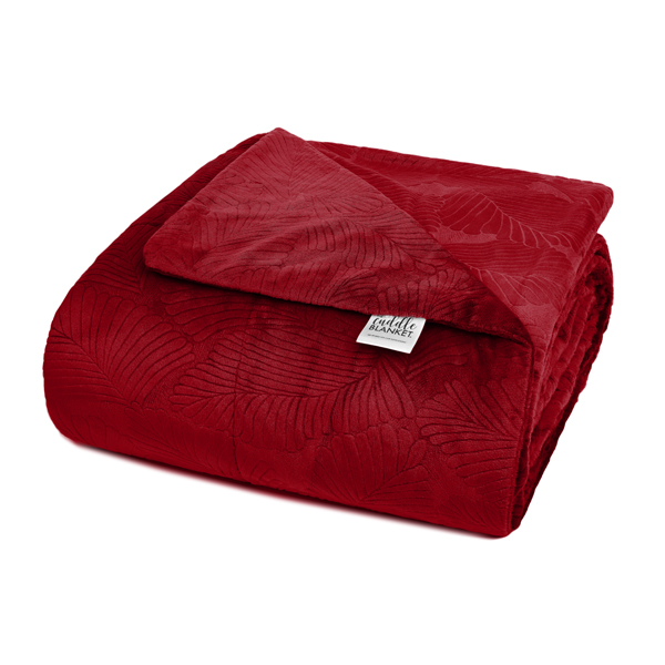 90\" x 90\" Cuddle&reg; 3 Extra Wide Tropic Burnout Blanket Cardinal