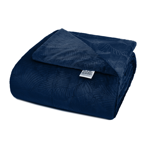 90\" x 90\" Cuddle&reg; 3 Extra Wide Tropic Burnout Blanket Navy